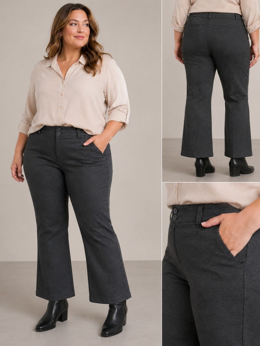 Women's Studio By Torrid Dark Gray Office Pants 20R Trouser Boot